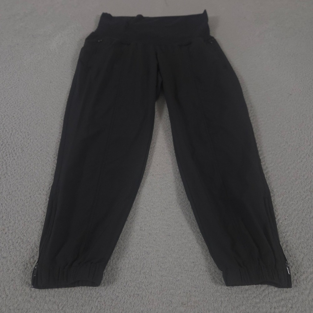 Old Navy Pants Women M Black Maternity Rollover-Waist StretchTech Tapered Jogger